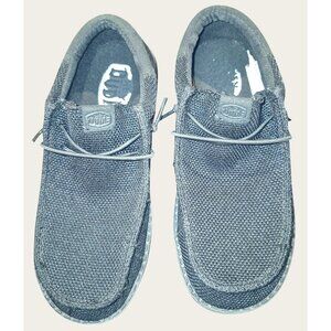 Hey Dude Boys 5y Casual Slip-On Shoes Lightweight Breathable Fabric Black
